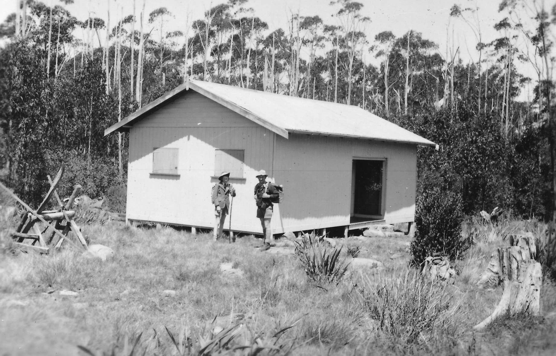 The rebuilt Melbourne Walking Club hut on the same site in 1950. Used with permission