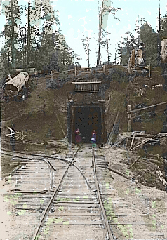 Hikers at the entrance to The Bump Tunnel
