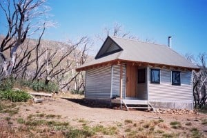 The new Michell Hut on Eskdale Spur, Mt Bogong was built to a similar design, but without the rangers room. © David Sisson 2005.