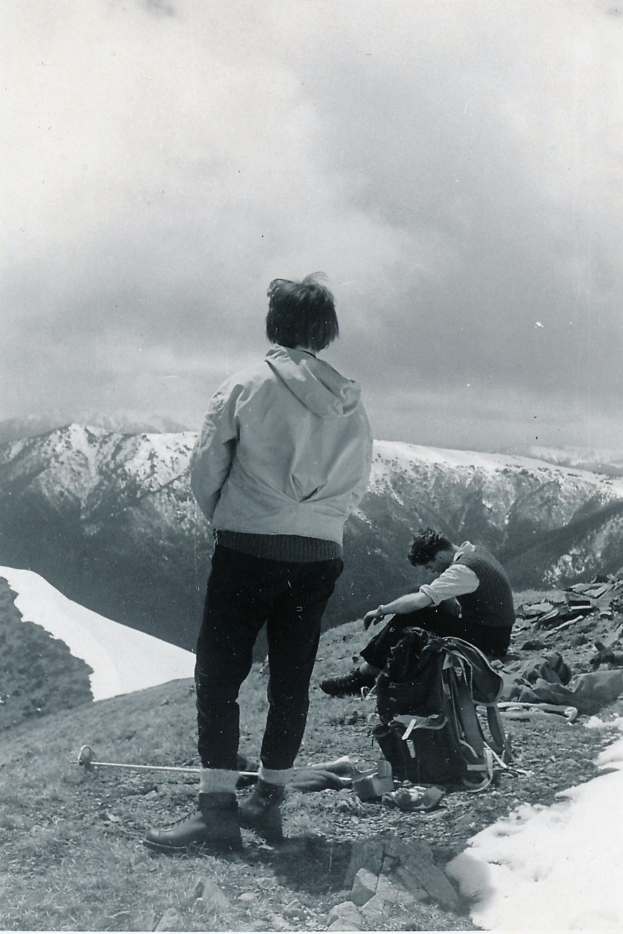Hikers on Feathertop, spring 1962. © Margaret King. Used with permission