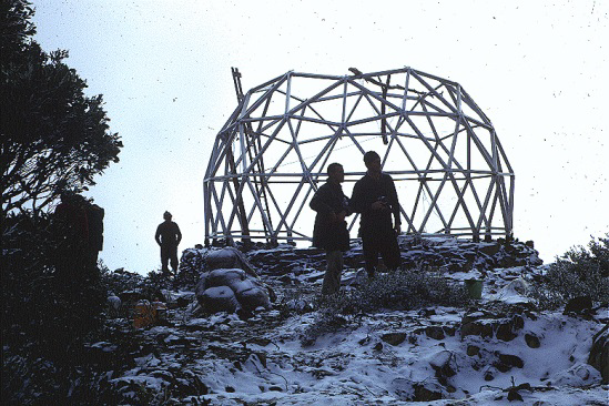 Easter 1966 – a bit of snow but the frame was ready to take the top section.
