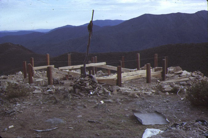  Some of the floor bearers and joists going in.&nbsp;The end of the 4WD track is on the hill on the left of this picture on the near ridge. 