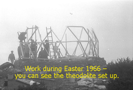  Work during Easter 1966 – you can see the theodolite set up. 