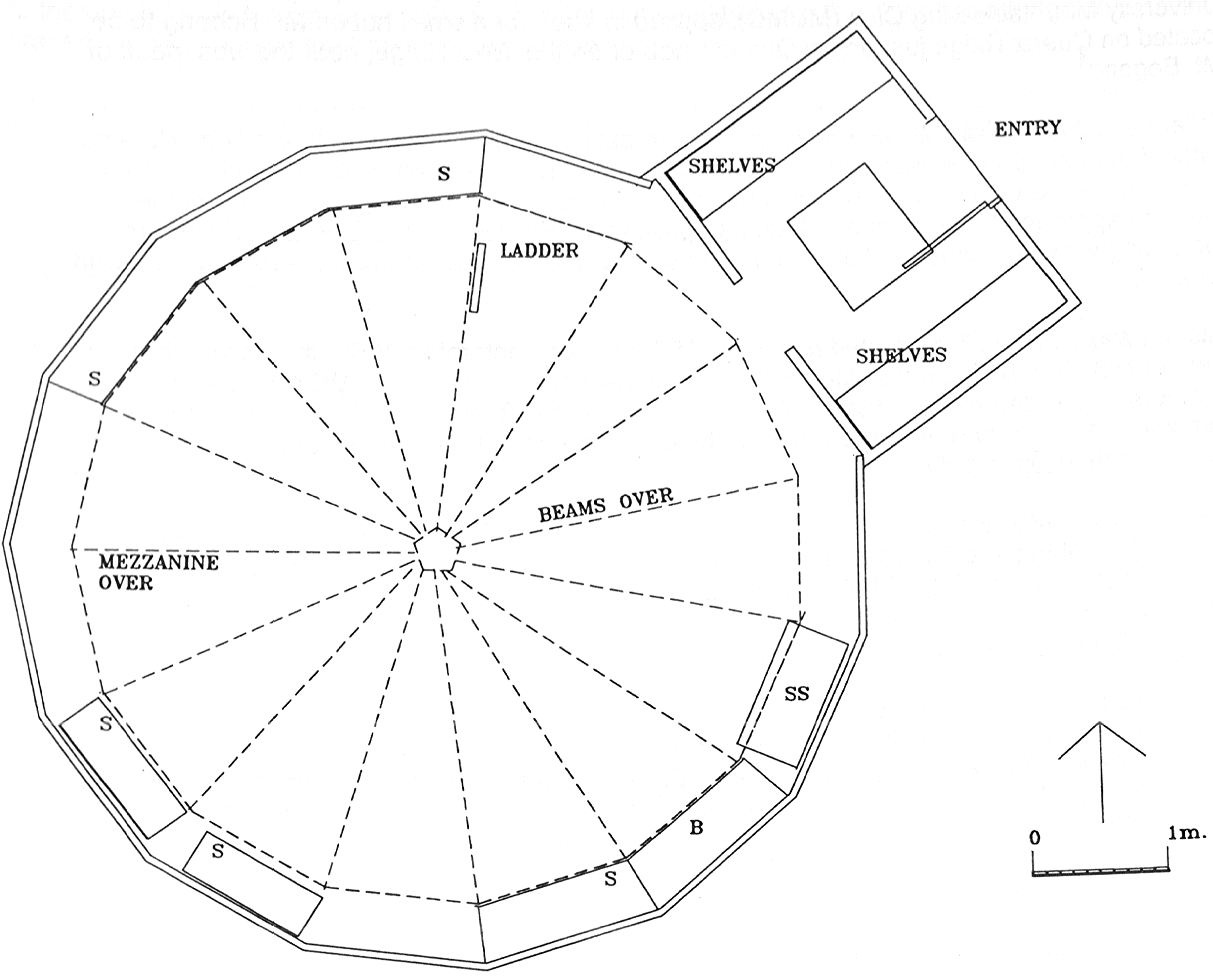 MUMC Hut floorplan. From Graeme Butler & Associates . Victorian alpine huts heritage survey, 1996. p 204. Used with permission.