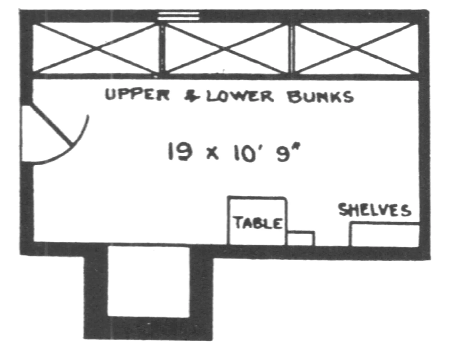 Roy Weston and Cleve Cole's circa 1934 plan of Feathertop Hut.
