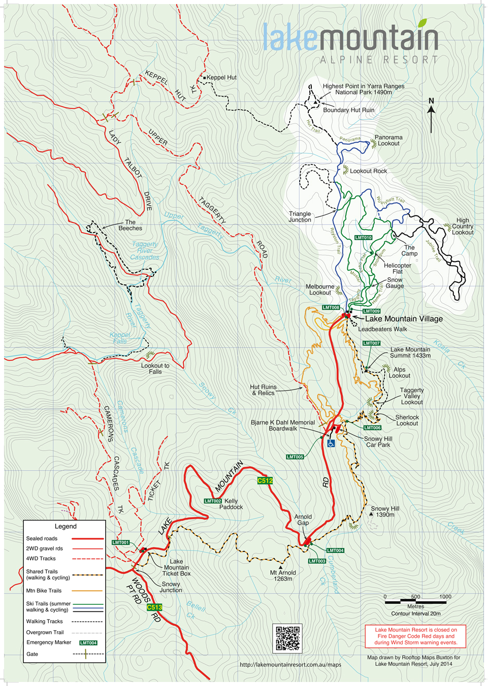 2014 topographic map of the Lake Mountain area.