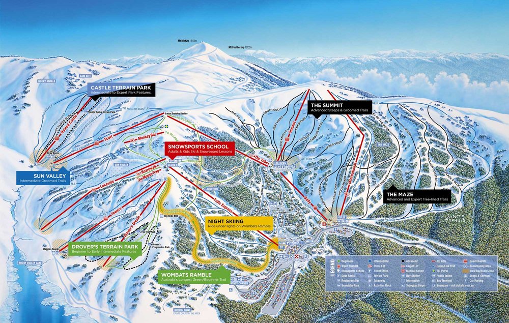 Perisher Ski Resort Map Ski Resort Maps — Australian Mountains