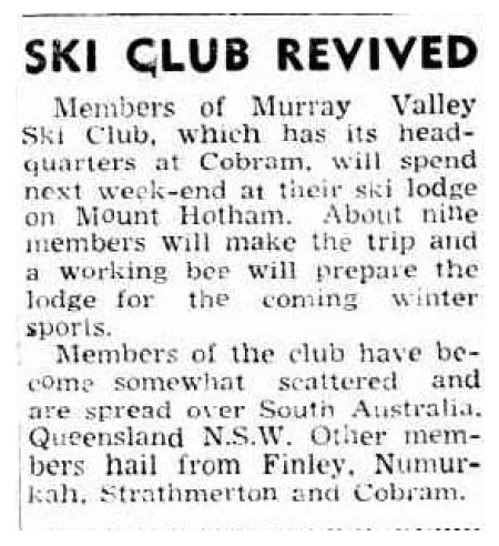 Ski Club Revived, Cobram Courier 28 January 1954.jpg