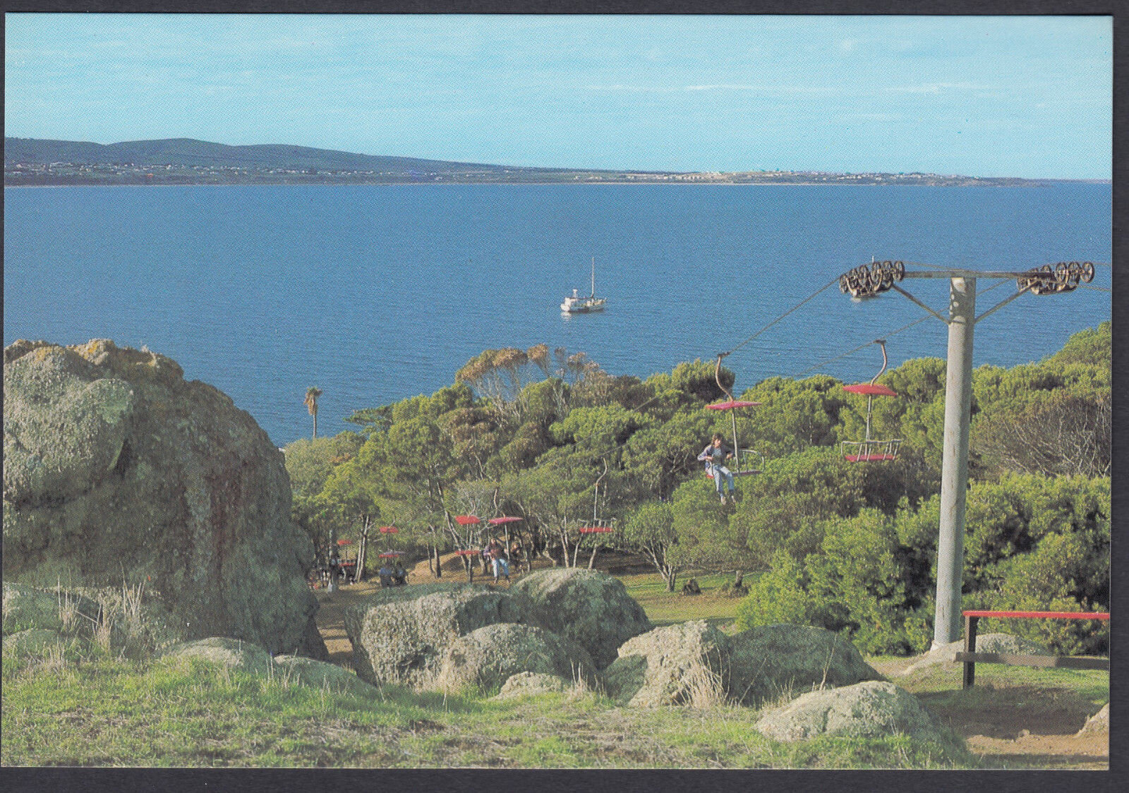 1978 postcard of Granite Island chairlift near Victor Harbour