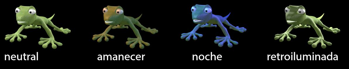 DIversas iluminaciones que pueden hacerse a partir de un solo render.