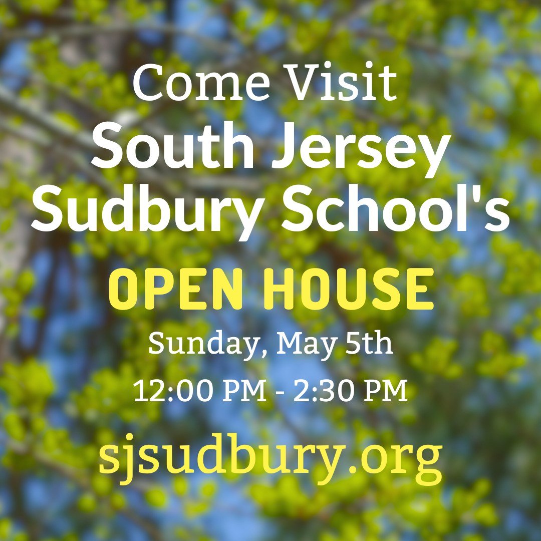 We have an open house this Sunday! Come one, come all!
We'll be at our building from, 12:00-2:30.
www.southjerseysudburyschool.org/
 #trustyourchild #selfdirected #alternativeeducation #lifelearning #sudbury #playallday #unschooling #lifecurriculum #