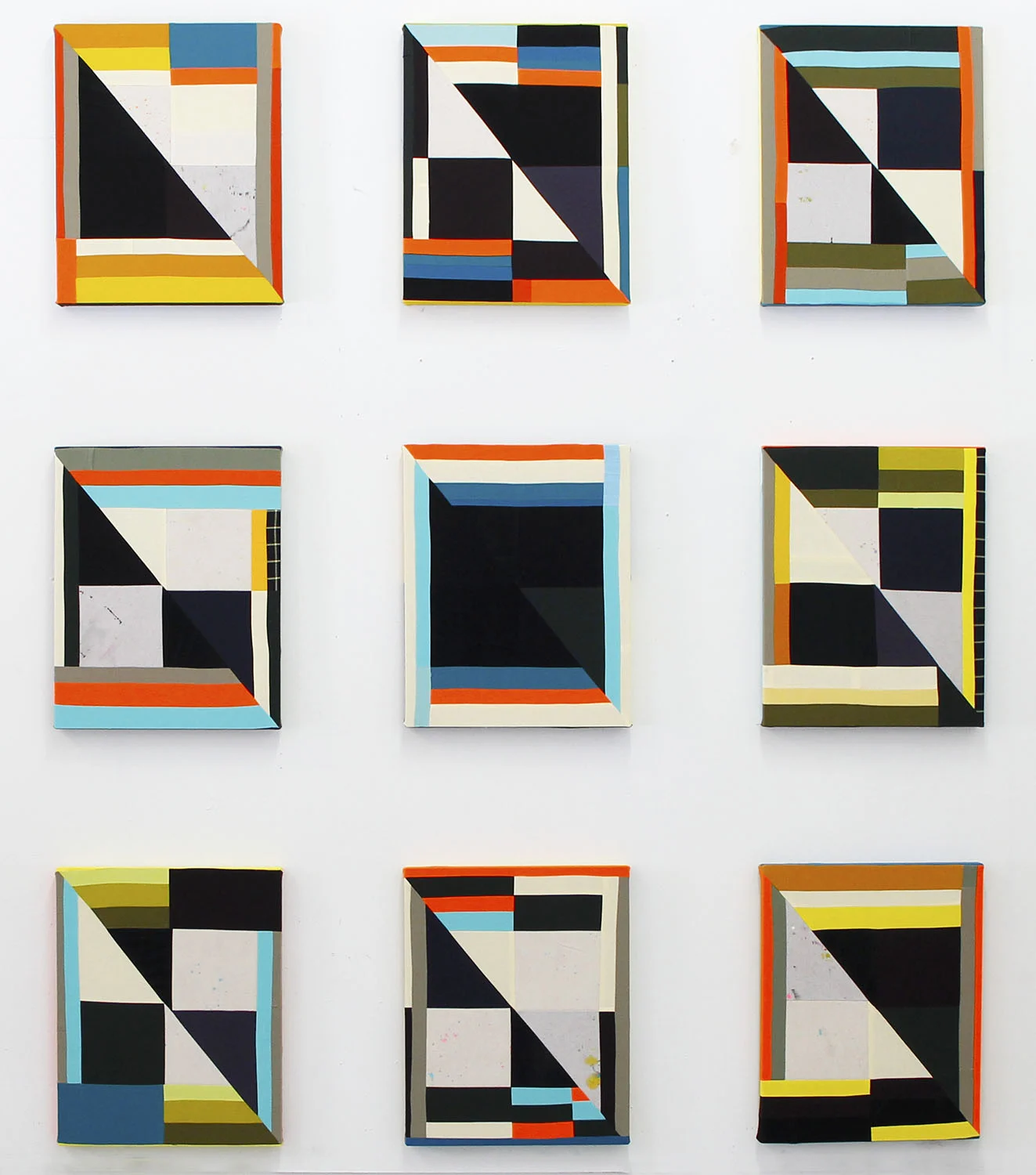 of Color , 2019 Sewn cotton, canvas, Levi’s denim, acrylic (9 panels) 20 x 16 inches each (50.8 x 40.6 cm) Patricia Sweetow Gallery, San Francisco, CA