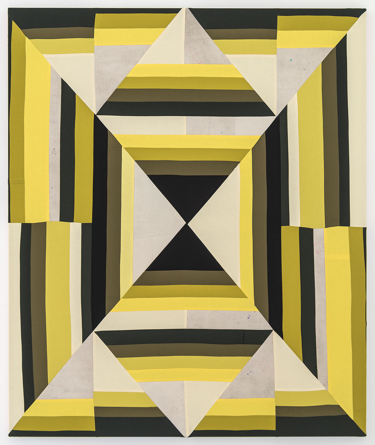    Golden Buzz,   2019 Sewn cotton, canvas, colored pencil, acrylic 54 x 45 inches (137.2 x 114.3 cm) 