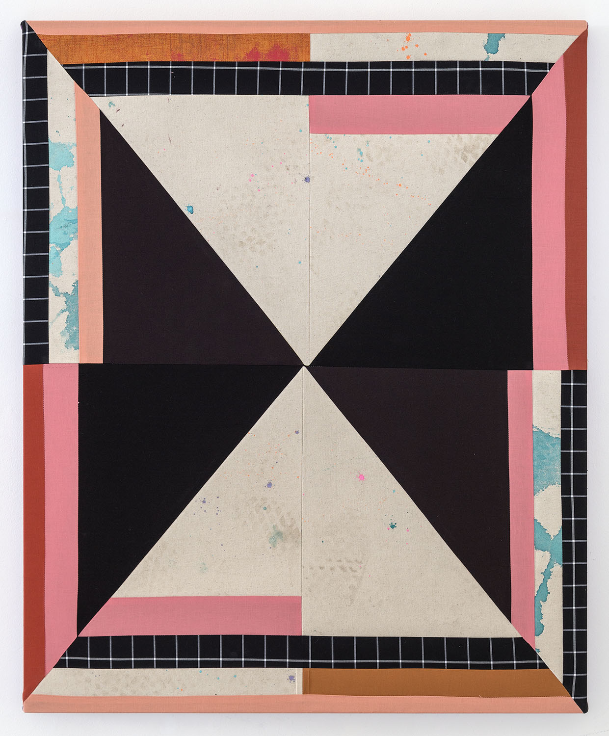    Missed Connection,   2019 Sewn cotton, canvas, acrylic 33 x 27 inches (83.8 x 68.6 cm) 