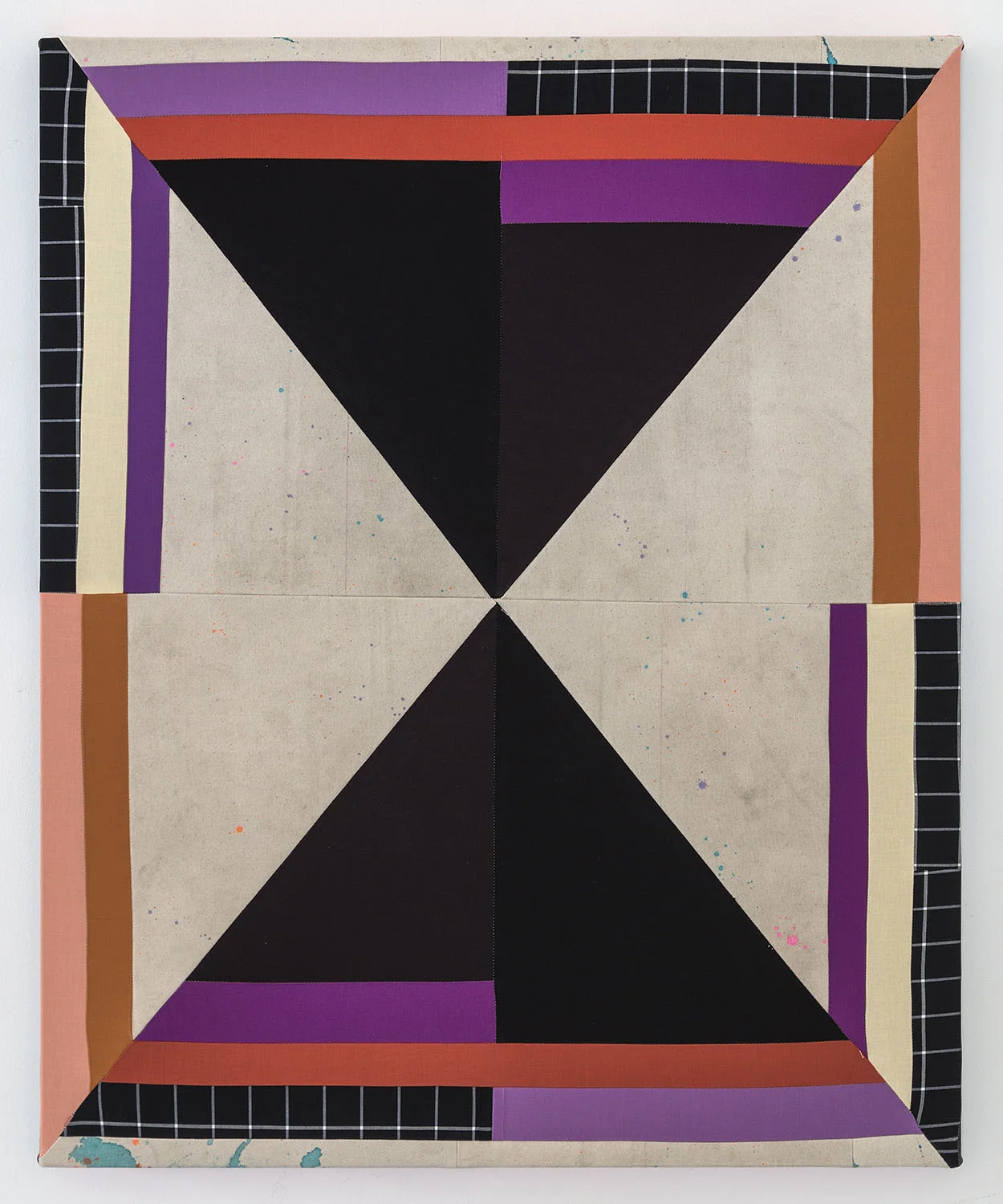 Our Hours, 2019 Sewn cotton, canvas, colored pencil, acrylic 33 x 27 inches (83.8 x 68.6 cm)