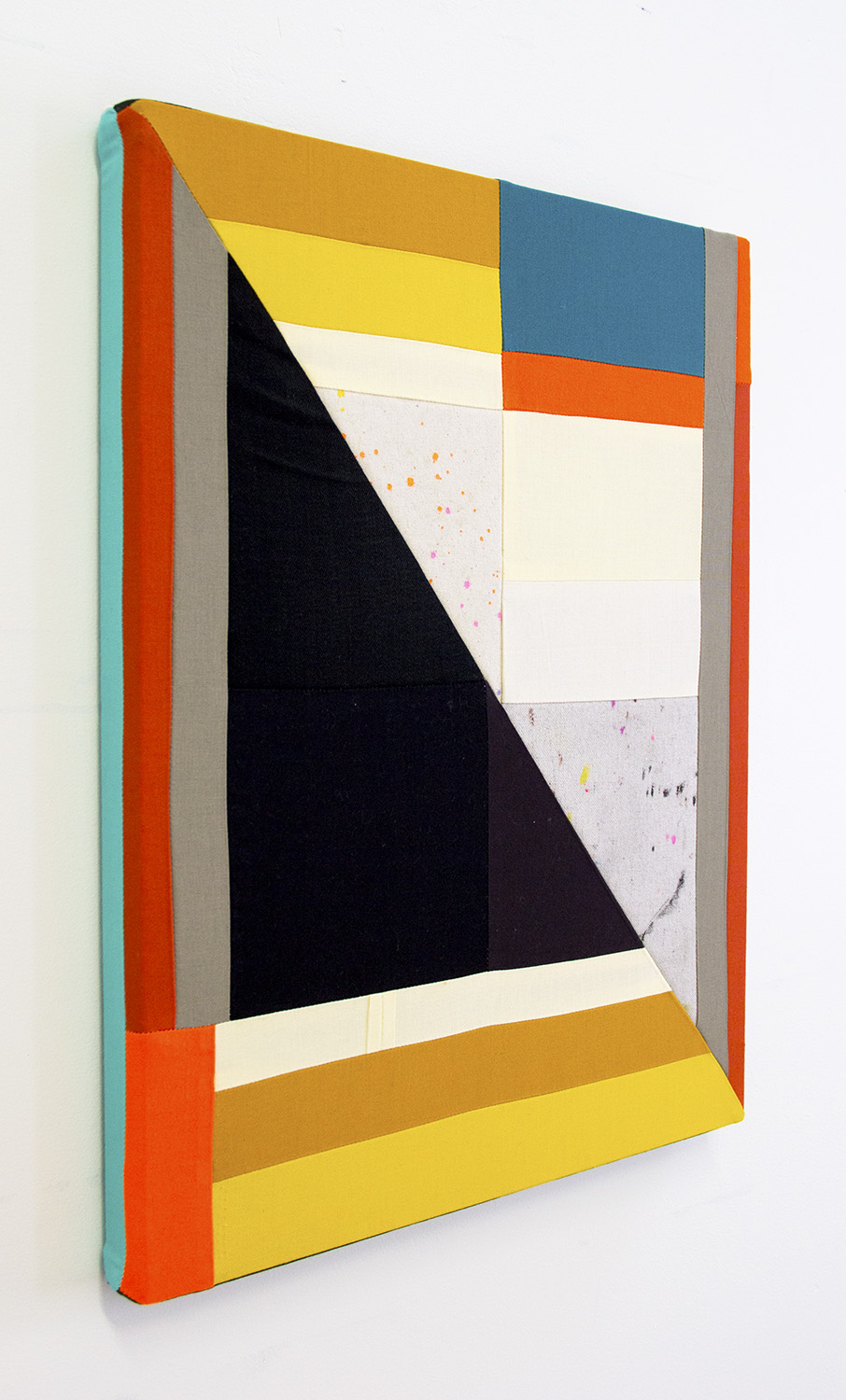    of Color, No. 1 (side view)   ,  2019 Sewn canvas, cotton, Levi’s denim, acrylic 20 x 16 inches (50.8 x 40.6 cm) 