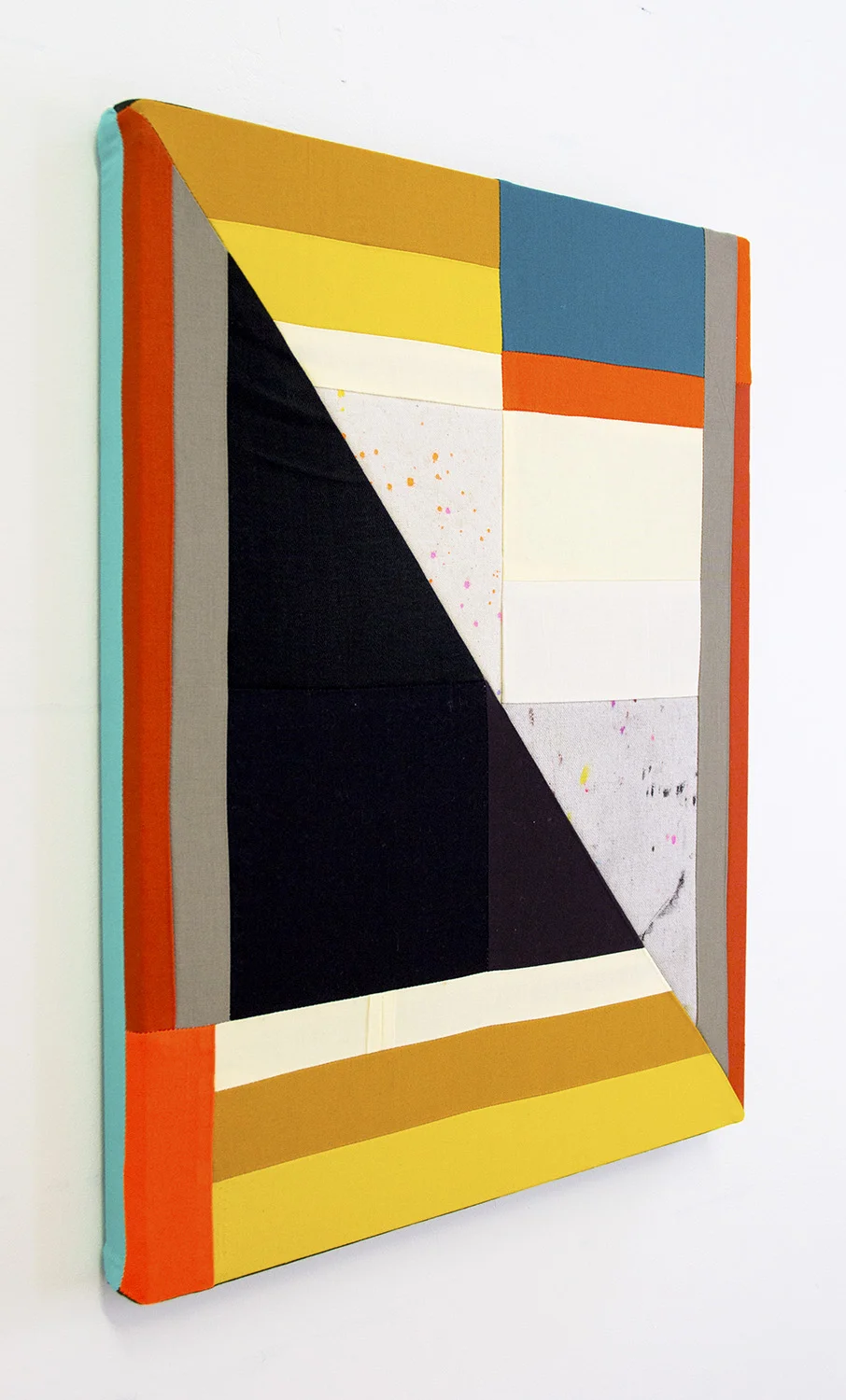 of Color, No. 1 (side view) , 2019 Sewn canvas, cotton, Levi’s denim, acrylic 20 x 16 inches (50.8 x 40.6 cm)