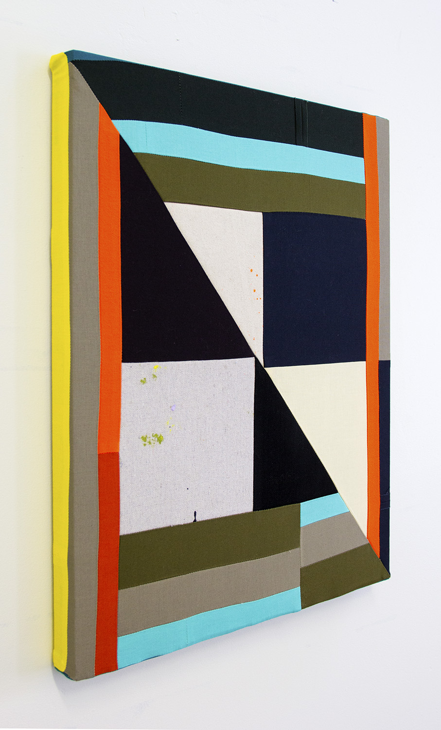    of Color, No. 3 (side view)   ,  2019 Sewn canvas, cotton, Levi’s denim, acrylic 20 x 16 inches (50.8 x 40.6 cm) 