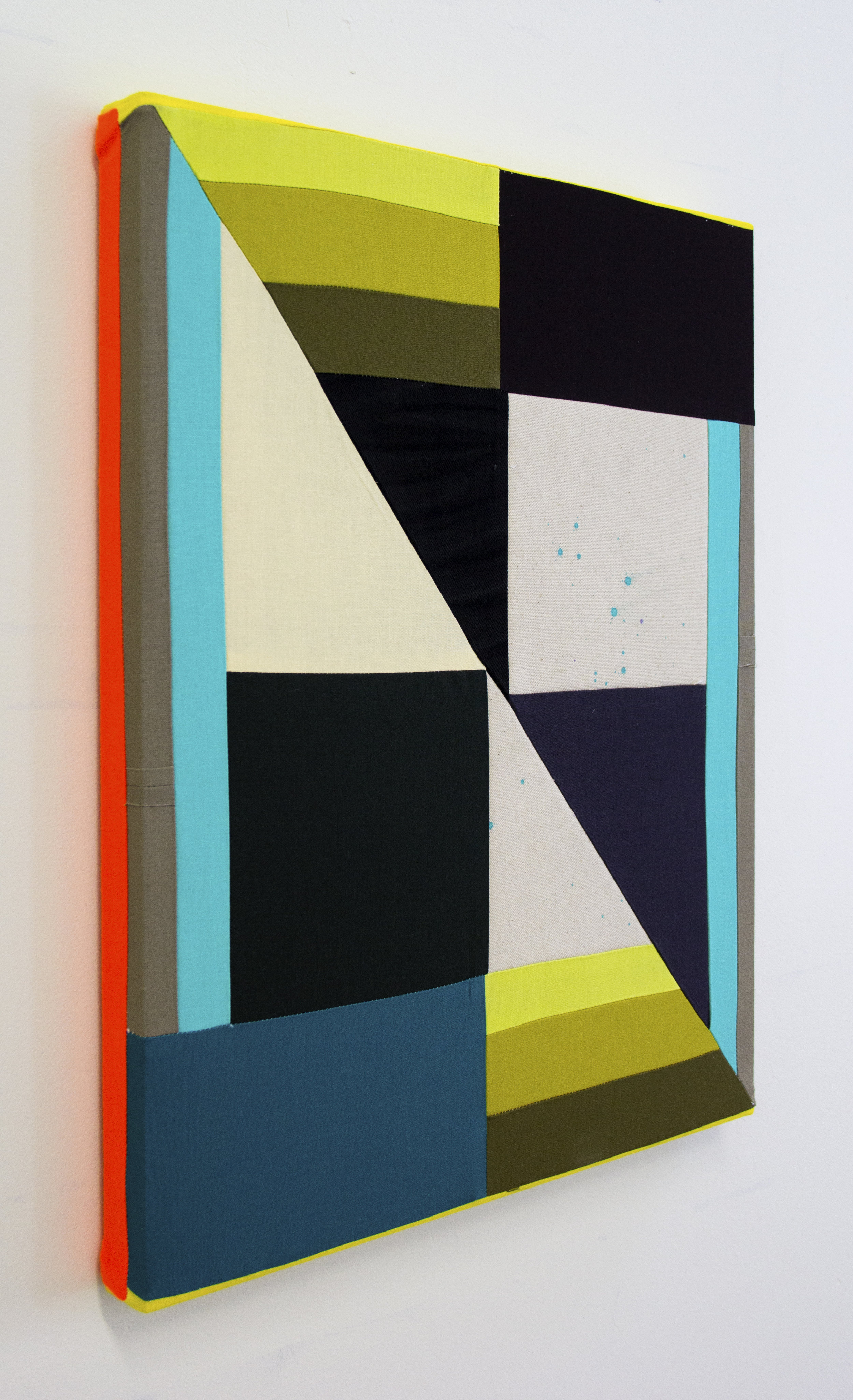    of Color, No. 7 (side view)   ,  2019 Sewn canvas, cotton, Levi’s denim, acrylic 20 x 16 inches (50.8 x 40.6 cm) 