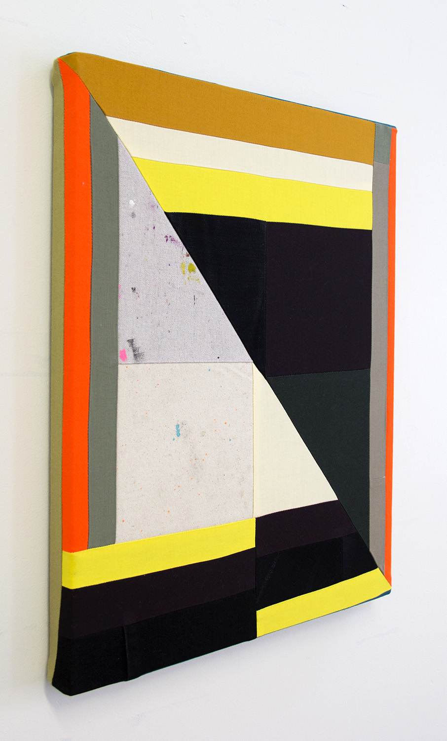    of Color, No. 9 (side view)   ,  2019 Sewn canvas, cotton, Levi’s denim, acrylic 20 x 16 inches (50.8 x 40.6 cm) 
