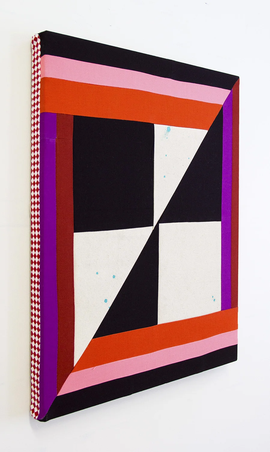 Every One, No. 2 (side view) , 2019 Sewn canvas, cotton, acrylic 20 x 16 inches (50.8 x 40.6 cm)