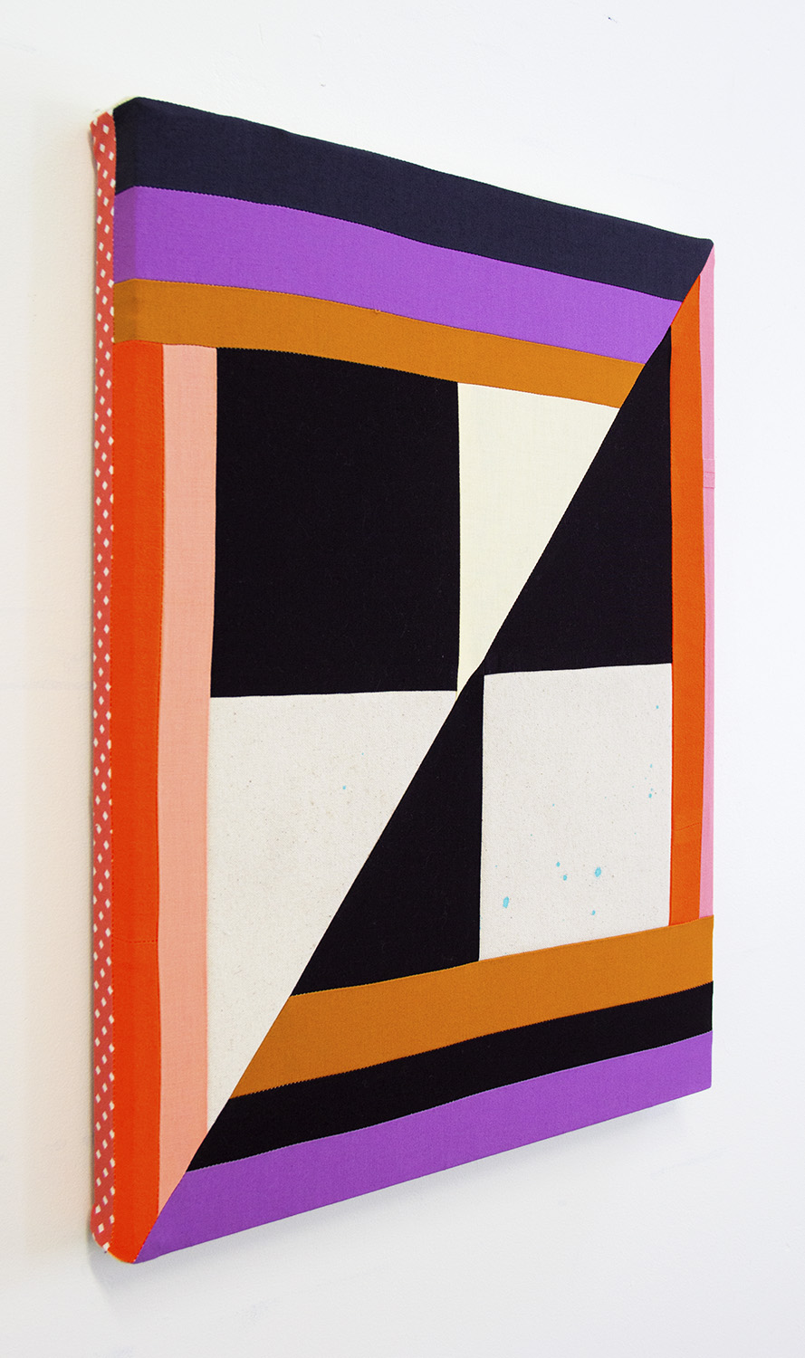 Every One, No. 6 (side view) , 2019 Sewn canvas, cotton, acrylic 20 x 16 inches (50.8 x 40.6 cm)