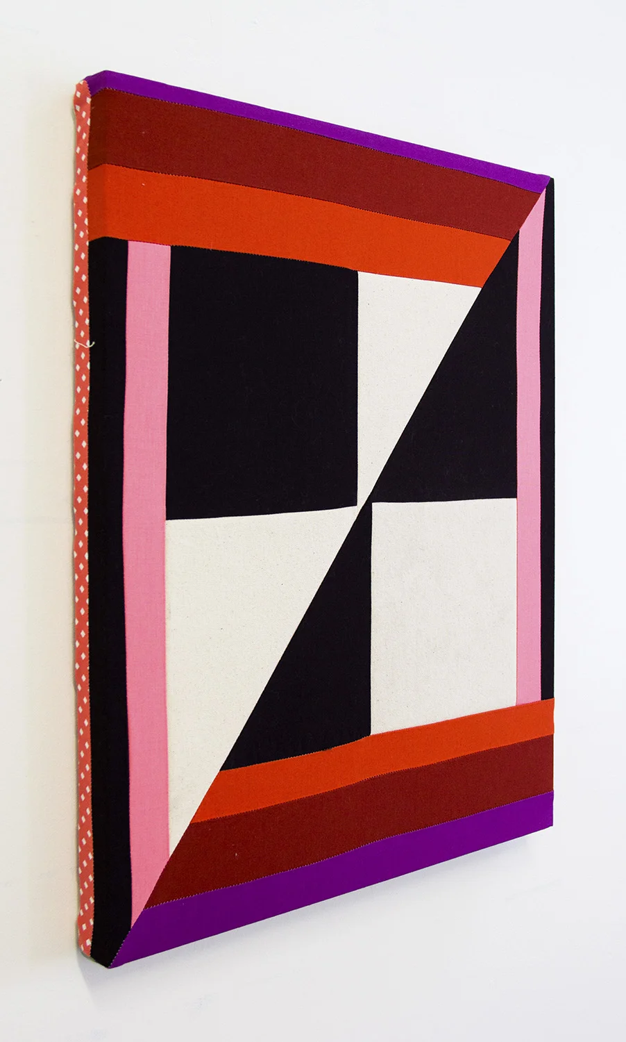 Every One, No. 8 (side view) , 2019 Sewn canvas, cotton, acrylic 20 x 16 inches (50.8 x 40.6 cm)