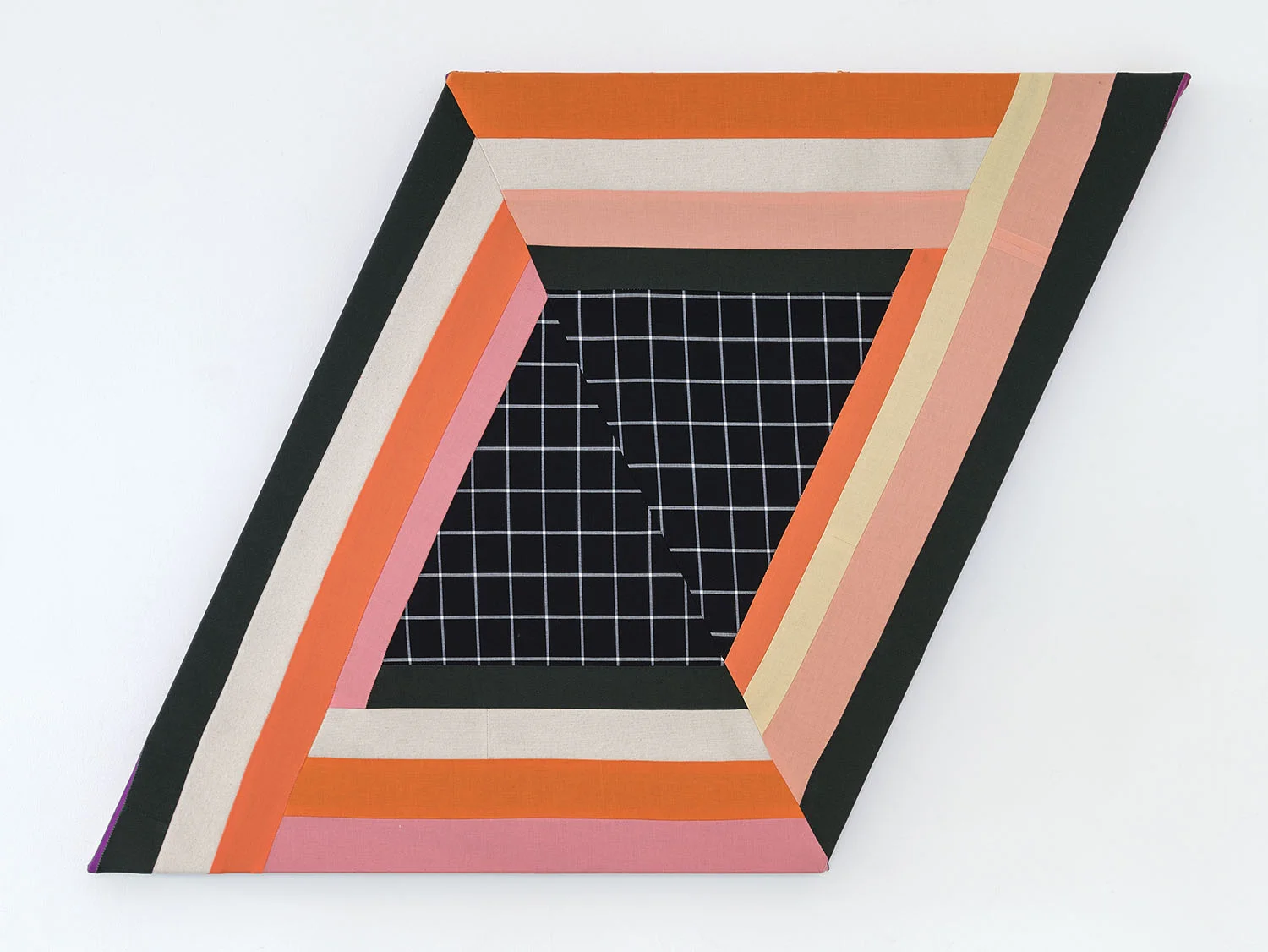 Fruit Machine , 2019 Sewn cotton and canvas on shaped support 25 x 34.5 inches overall (63.5 x 87.6 cm overall)