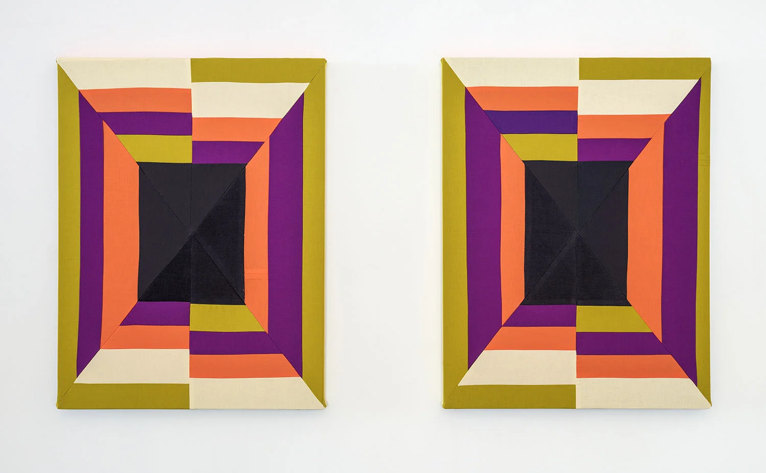 Crush On You (Diptych) , 2019 Sewn cotton, corduroy, canvas 24 x 18 inches each (61 x 45.7 cm each)