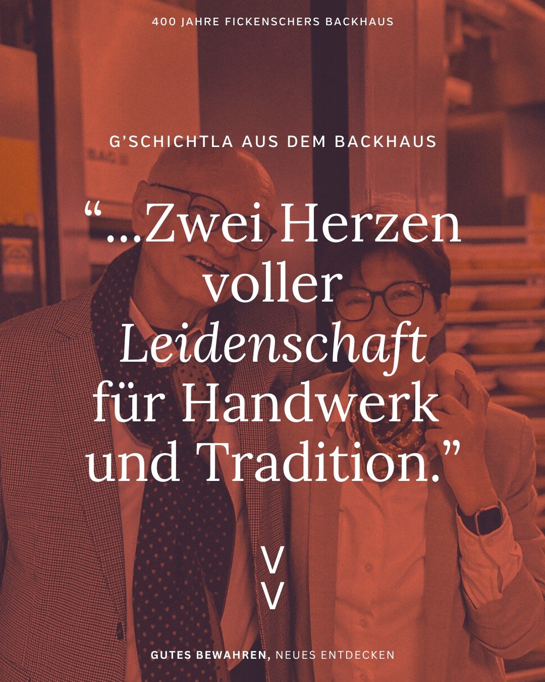 &bdquo;Zwei Herzen voller Leidenschaft f&uuml;r Handwerk und Tradition.&ldquo; &ndash; so kennt man Helmut und Marga Fickenscher. Gemeinsam haben sie unser Backhaus in eine neue Zeit gef&uuml;hrt, ohne die Wurzeln aus den Augen zu verlieren.

Helmut 