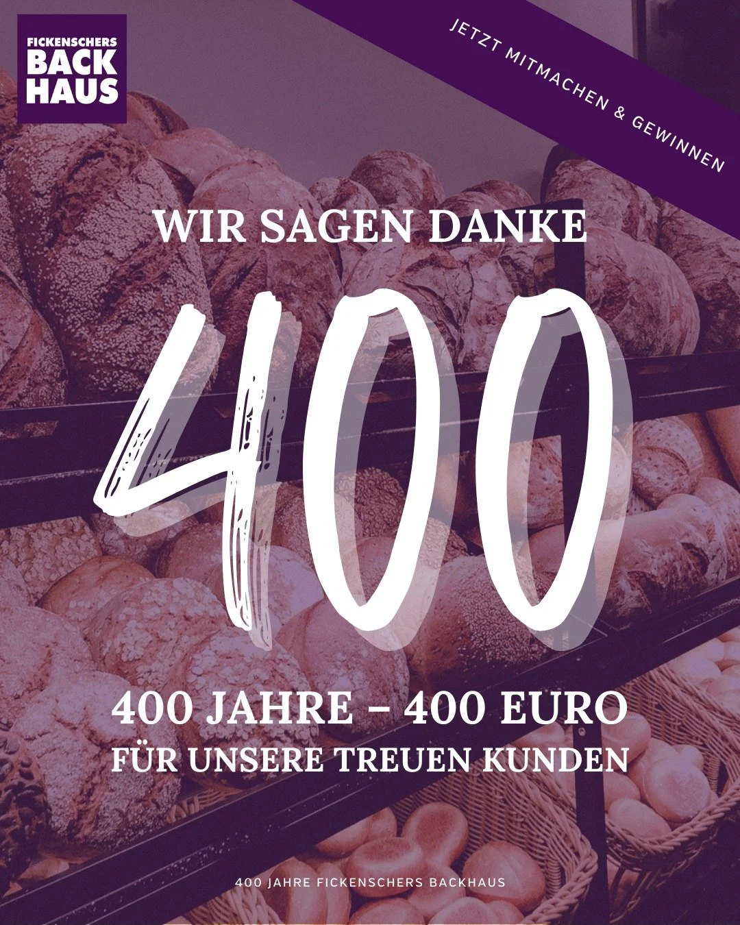Wir feiern unser 400-j&auml;hriges Jubil&auml;um &ndash; und m&ouml;chten von Euch wissen:
👉 Was sch&auml;tzt Ihr  besonders an uns und an unseren Produkten?

Teilt uns Eure Antwort mit und gewinnt mit etwas Gl&uuml;ck Gutscheine im Gesamtwert von 4