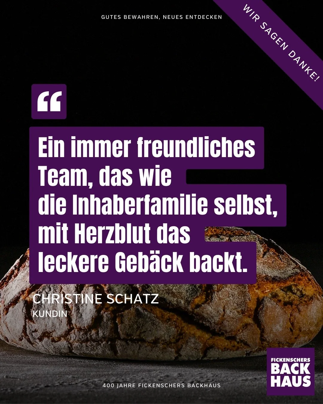Ein Team mit Herz. 💜

Seit 400 Jahren steht bei uns nicht nur das Handwerk im Mittelpunkt, sondern auch die Menschen dahinter. Wenn Kundinnen und Kunden sp&uuml;ren, dass mit echter Leidenschaft gebacken wird, ist das das sch&ouml;nste Kompliment. G