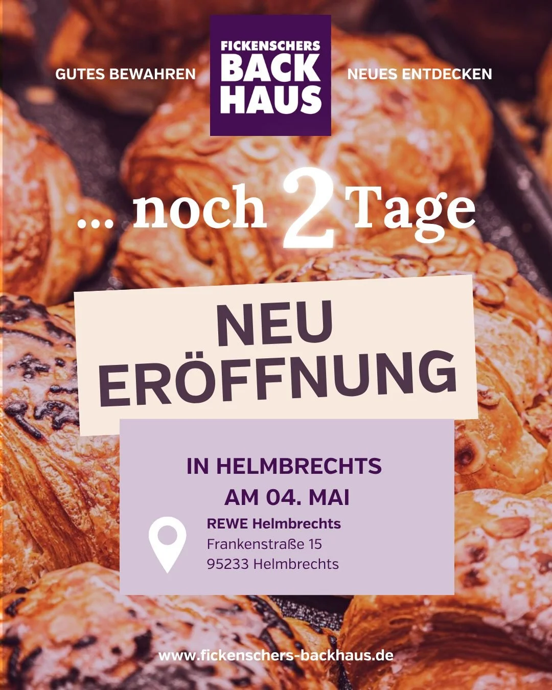 Noch 2 Tage! ⏳ Endspurt! Am 04. Mai er&ouml;ffnen wir im REWE Markt Helmbrechts. Kommt vorbei und nutzt unsere exklusiven Neuer&ouml;ffnungs-Rabatte &ndash; der Countdown l&auml;uft! @rewe.baer