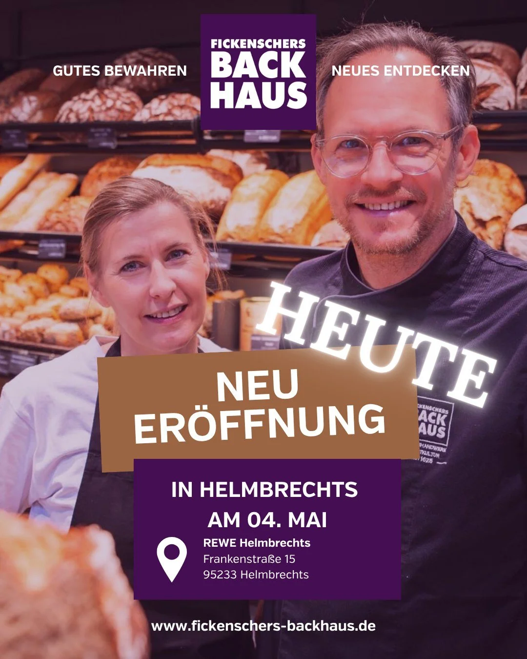 HEUTE IST NEUER&Ouml;FFNUNG! 🎉 Wir er&ouml;ffnen unser Backhaus-Fachgesch&auml;ft im REWE Markt Helmbrechts. Kommt vorbei, entdeckt unser neues Fachgesch&auml;ft und freut euch auf tolle Angebote sowie exklusive Rabatte. Sch&ouml;n, dass ihr da seid