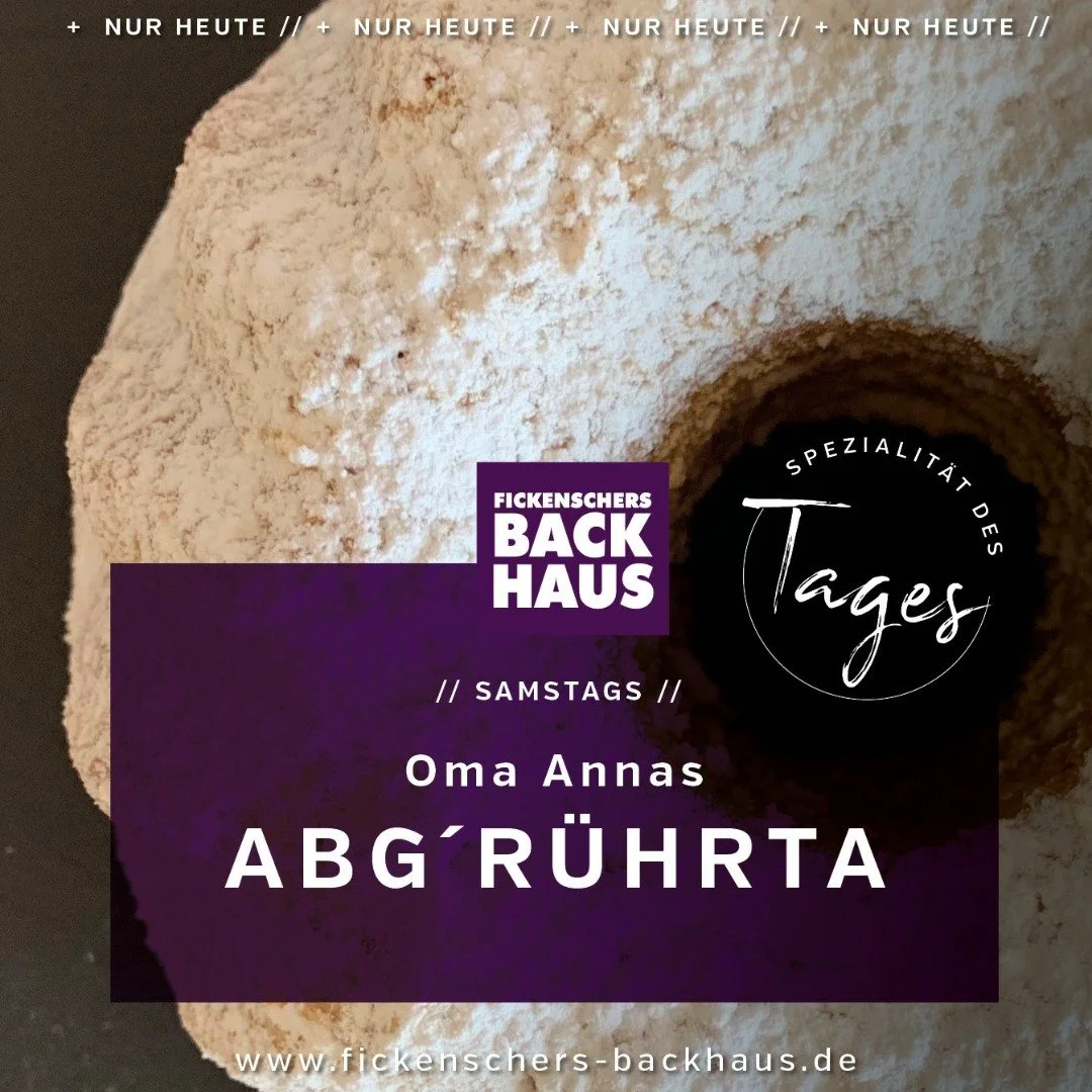 Samstag ist Genuss-Tag! 💜
Heute gibt&rsquo;s Oma Annas Abg&rsquo;r&uuml;hrta &ndash; einen traditionellen Klassiker, der einfach immer geht. Frisch f&uuml;r euch da und nur heute erh&auml;ltlich. Also am besten direkt vorbeikommen und probieren!