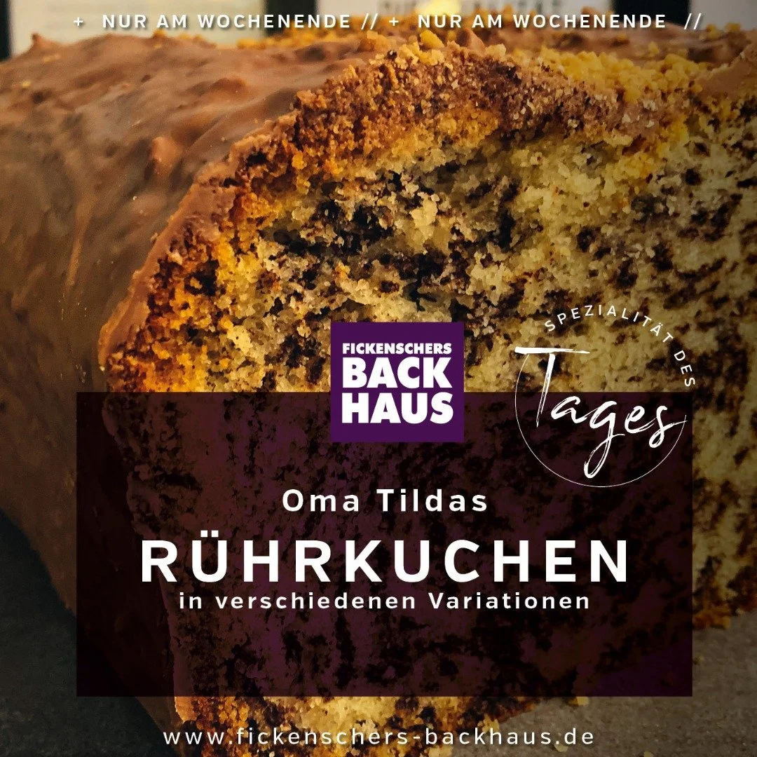 Wochenende und R&uuml;hrkuchen &ndash; das passt einfach zusammen. ☕
Heute bekommt ihr Oma Tildas R&uuml;hrkuchen in verschiedenen Variationen: saftig, klassisch und mit ganz viel Genuss. Also heute vorbeikommen und ein St&uuml;ck Wochenendgef&uuml;h