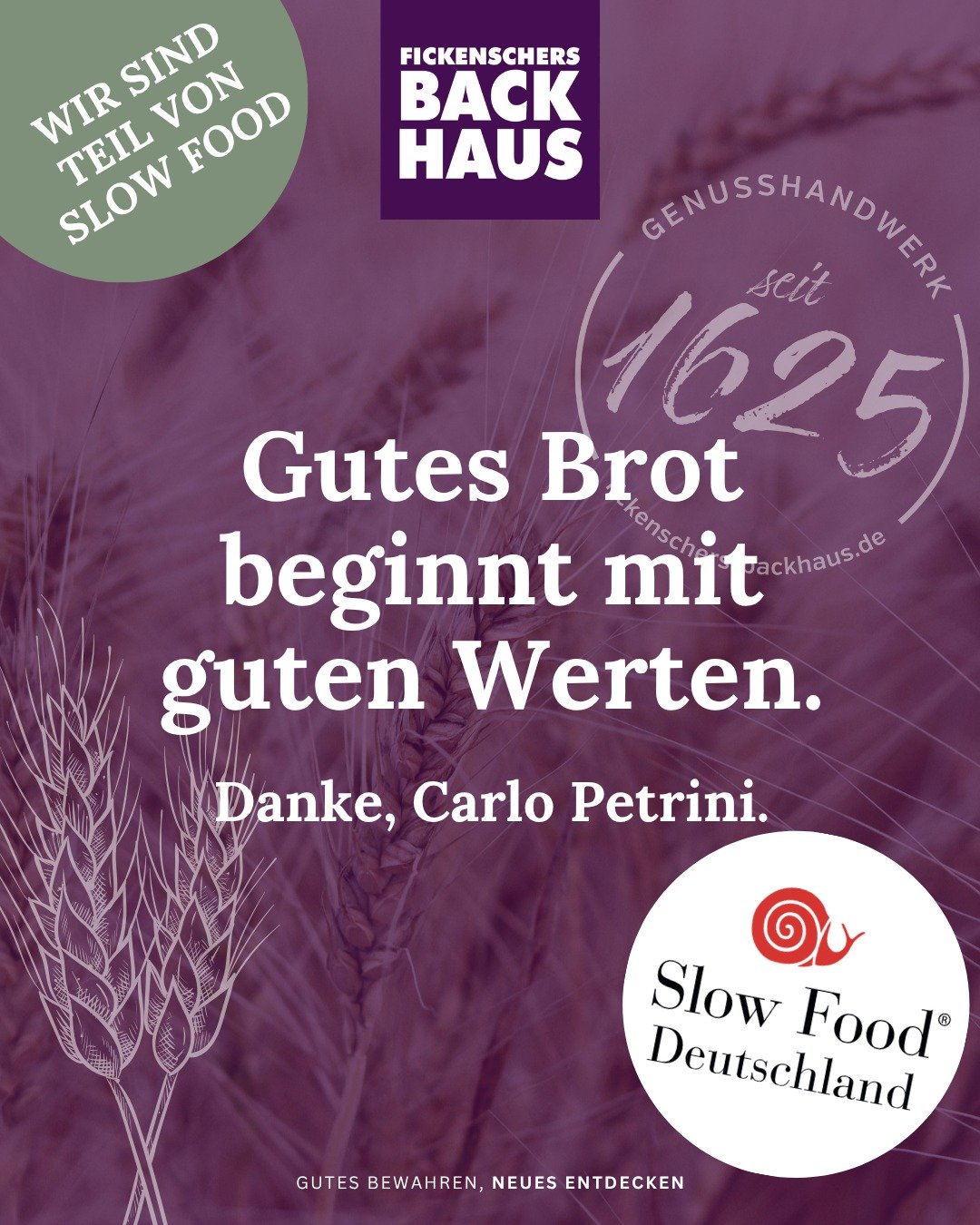 Gestern ist Carlo Petrini, der Gr&uuml;nder von Slow Food, im Alter von 76 Jahren verstorben.

Mit seiner Vision von einer guten, sauberen und fairen Ern&auml;hrung f&uuml;r alle hat er eine weltweite Bewegung geschaffen, die auch uns bei Fickenscher
