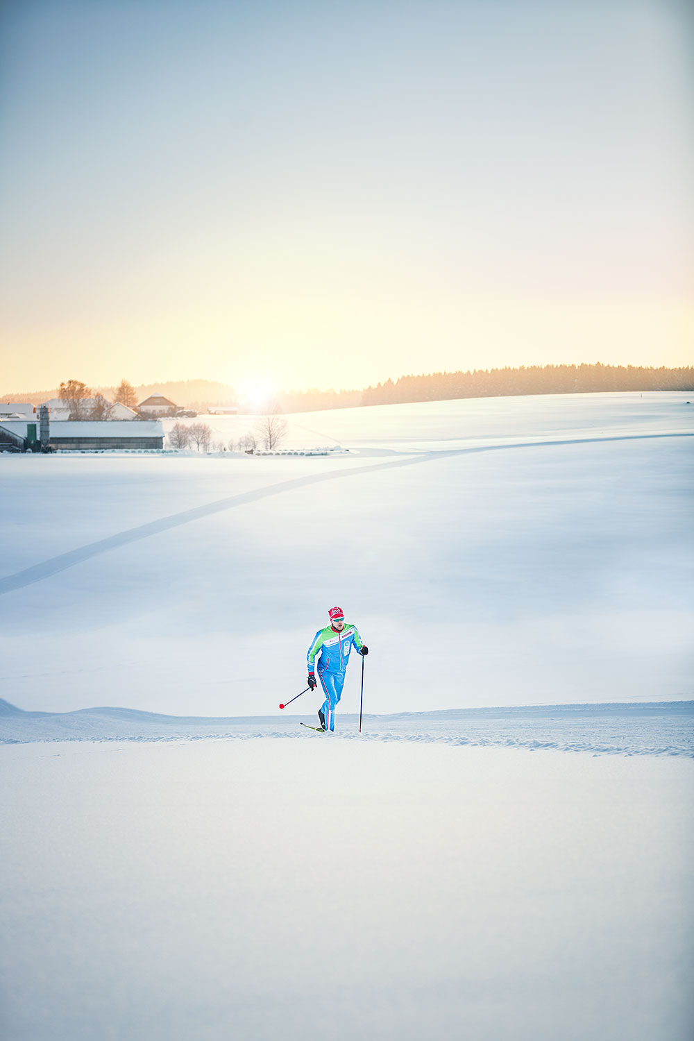 Langlauf in der Landschaft