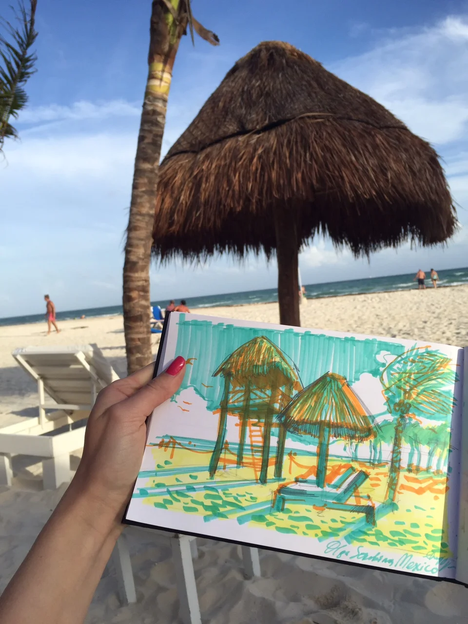 Скетчинг маркерами в Мексике