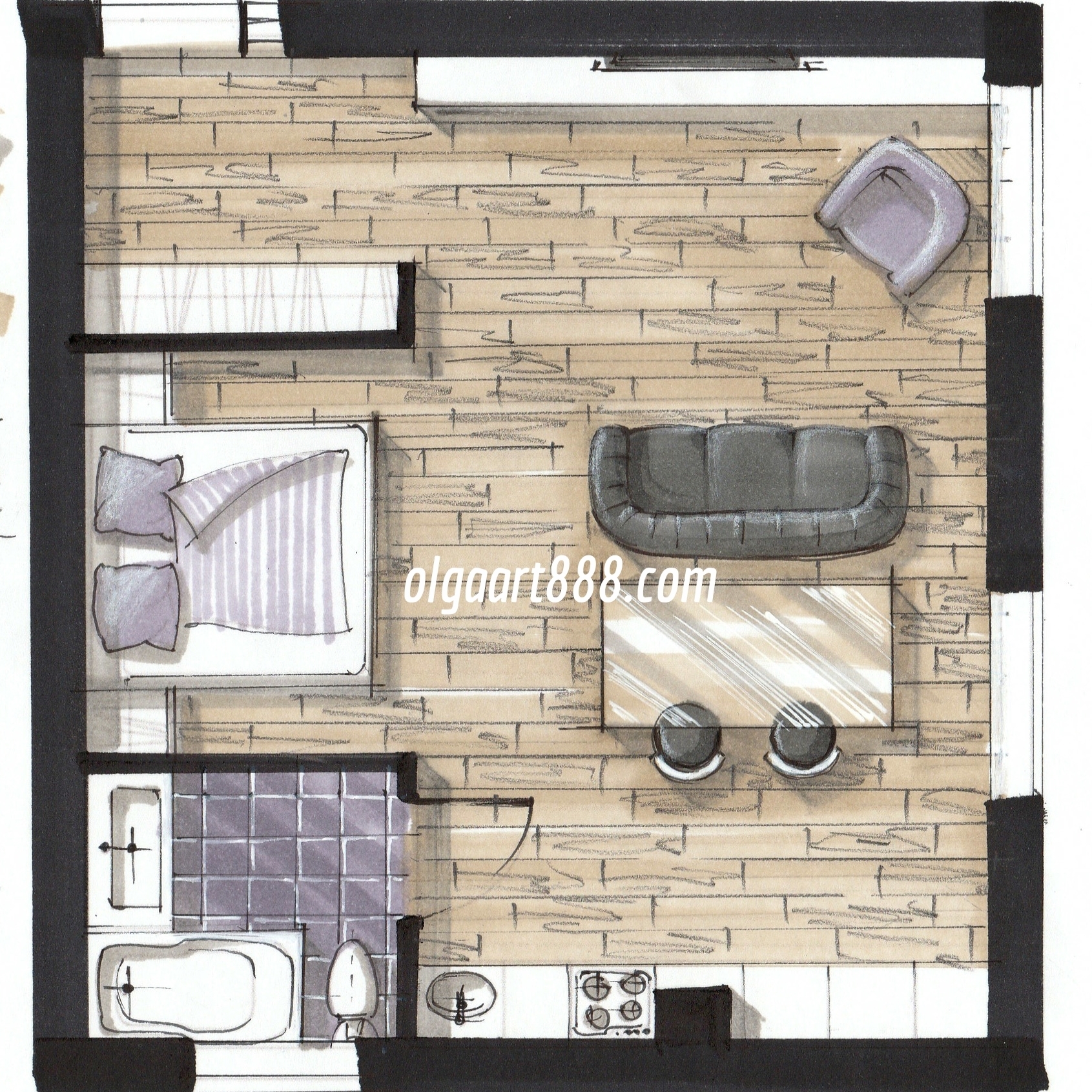 Interior Design Drawing With Markers My Video Courses Book