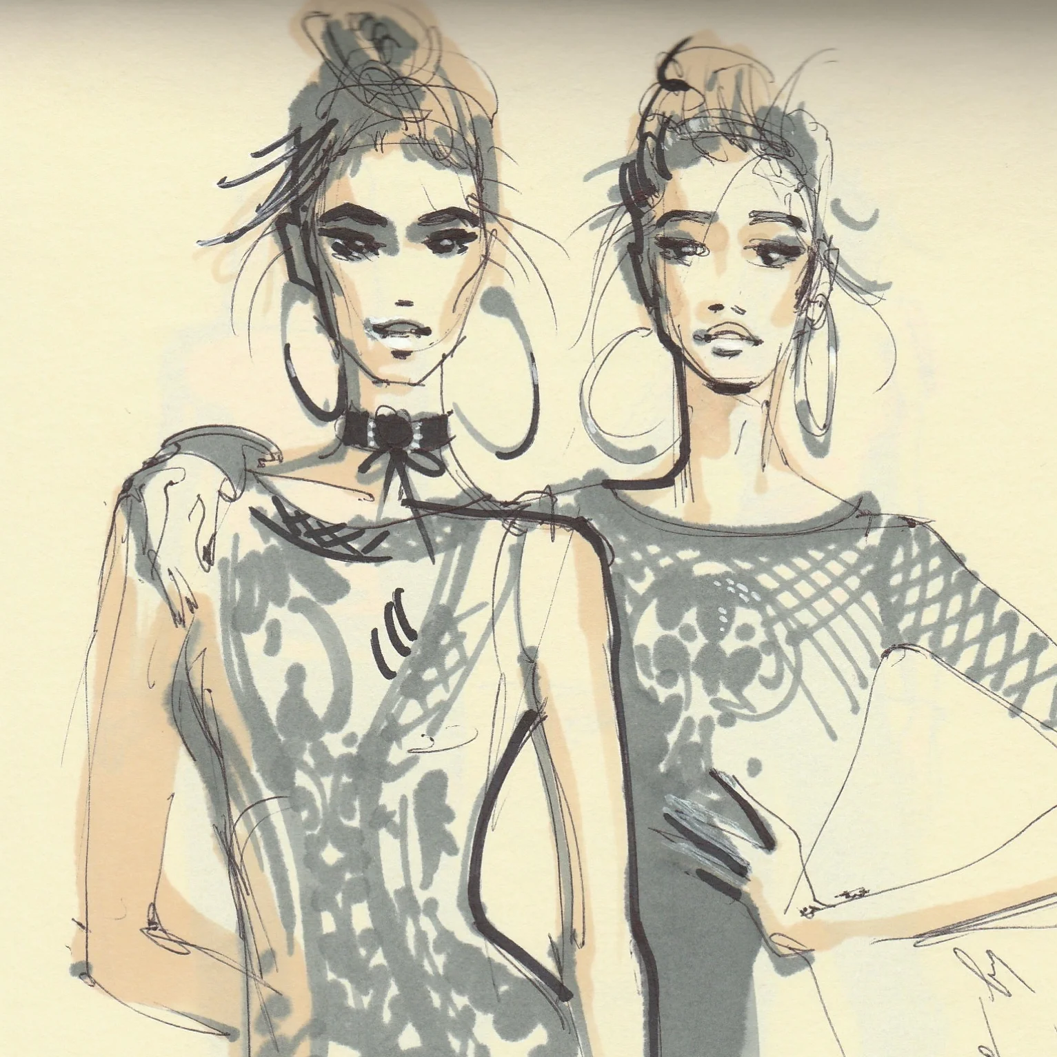 Разбор скетчбука: мои секретные приемы в фэшн скетчинге маркерами