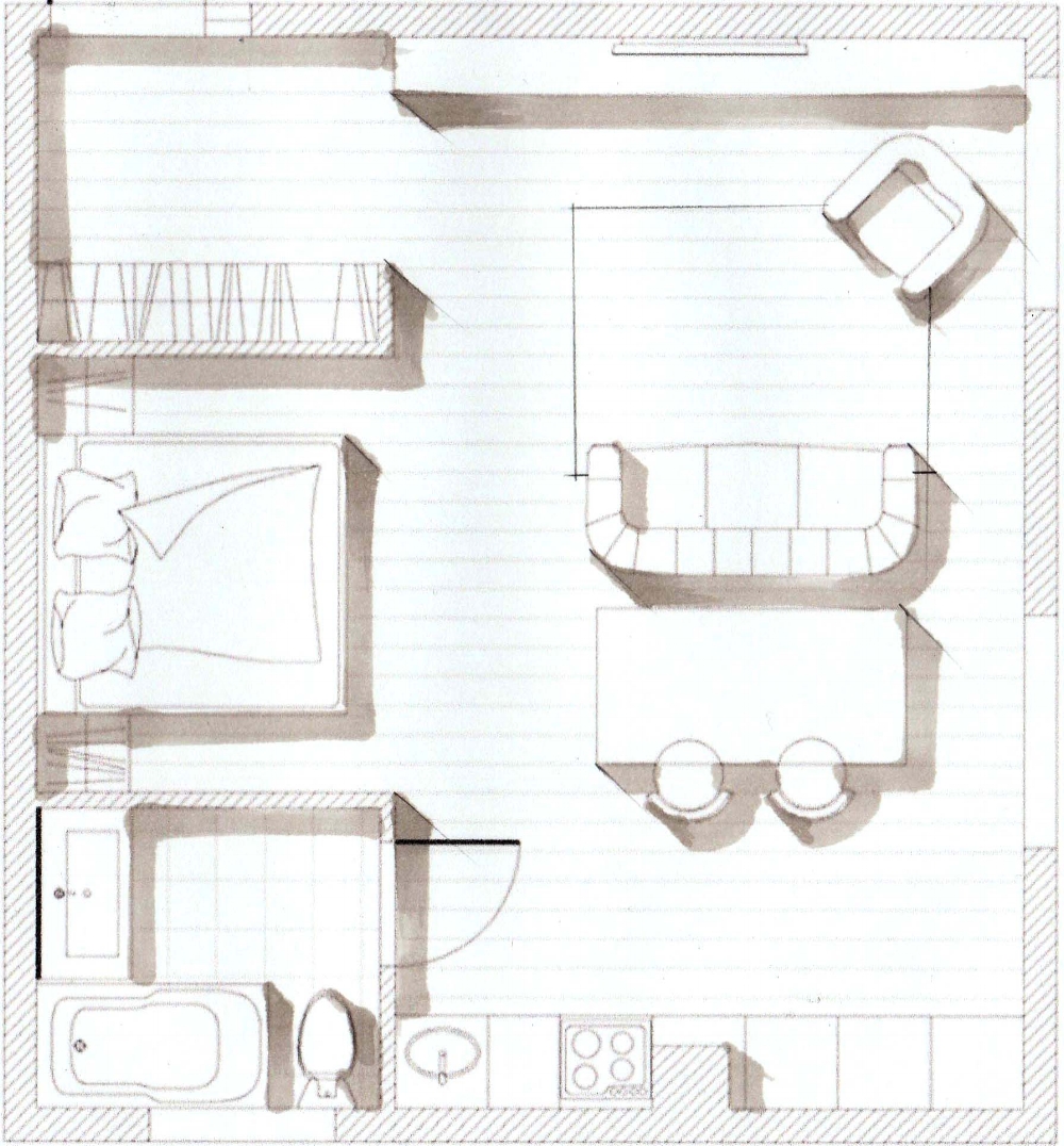 outdoor indoor house sketch | Interior Design Ideas