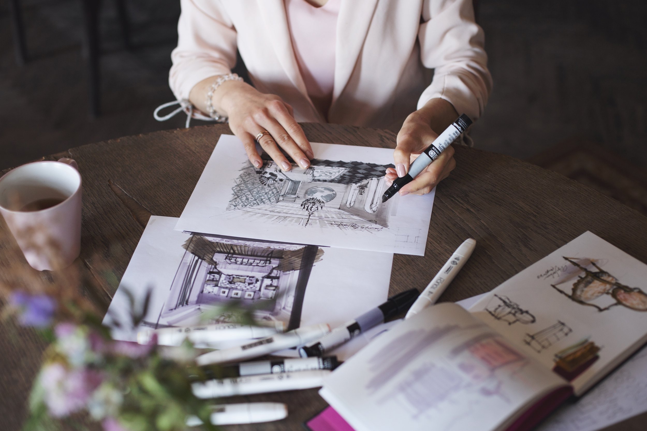 interior drawing markers