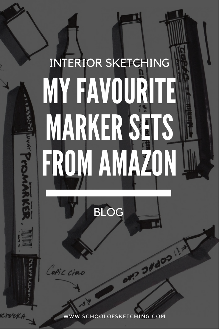 Marker choice: my favourite marker sets for interior/architecture sketching  from  — School of Sketching by Olga Sorokina