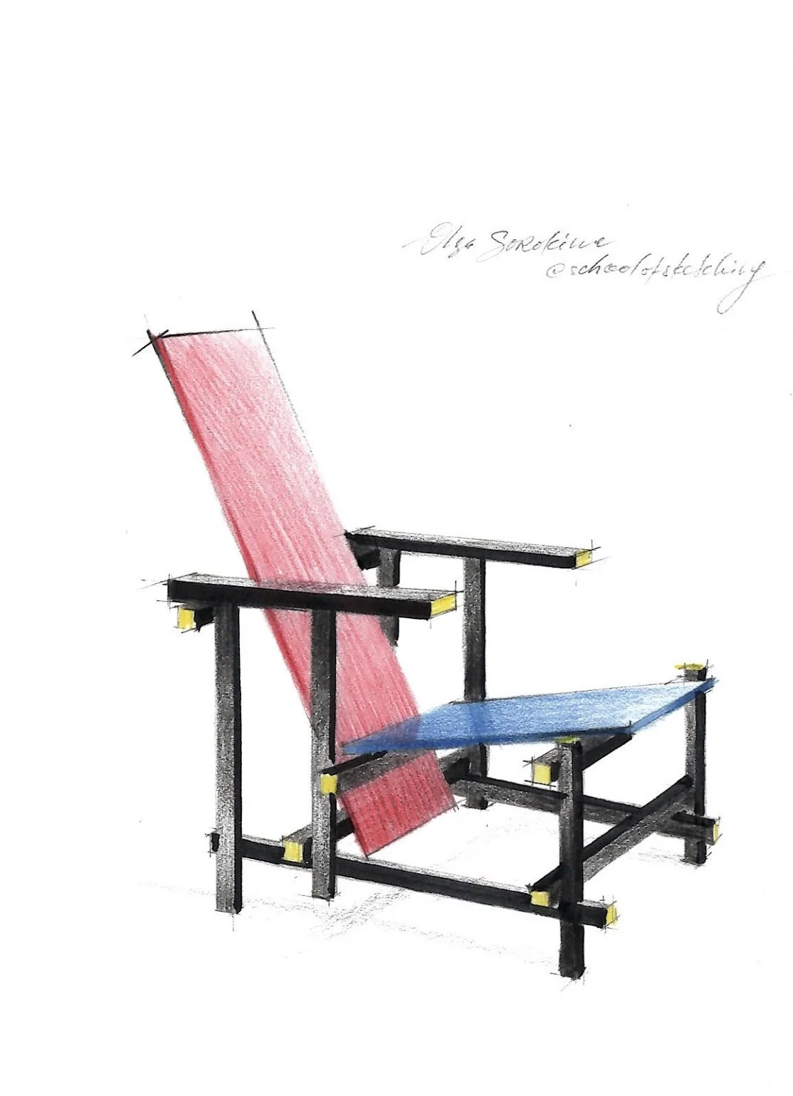 Summer School + Drawing Modernism: Sketching the Red & Blue Chair by Gerrit Rietvild (Zoom Replay)