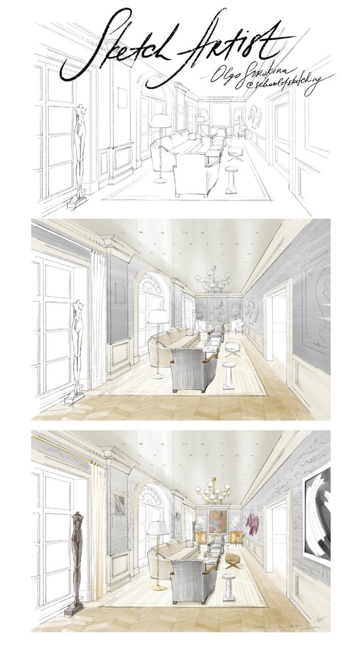 Custom Interior Sketches for Clients: My 3 Case Studies in Procreate ...