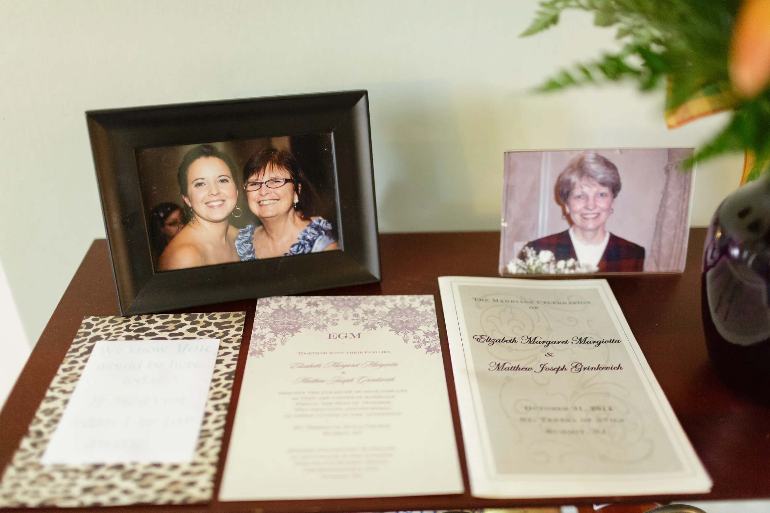 "We know you would be here today if heaven weren't so far away" -I had taken this photo of Mother/Daughter at another occasion, this is the daughter's wedding day and a tribute to her late Mom. 