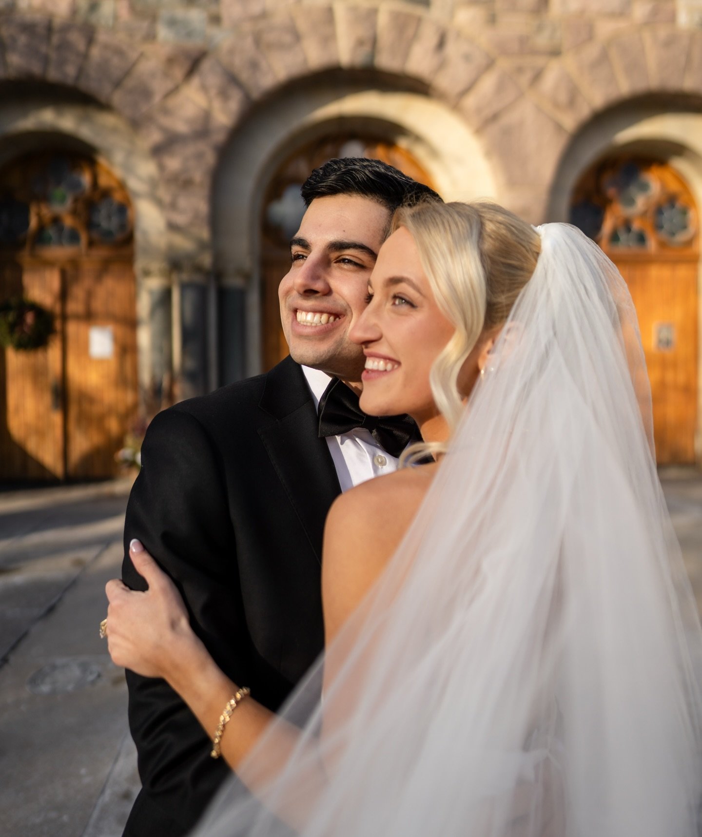 MARRIED 😍 with negative temps and GORGEOUS sunlight in the normal permacloud state. I am so grateful. And these two made today the best possible 💕