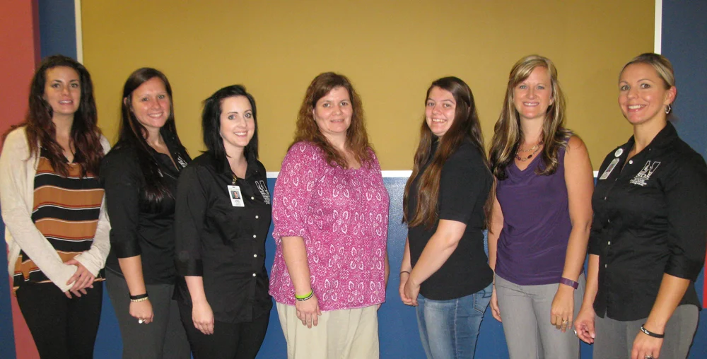 Ridgway Area School District event. Pictured (left to right) are Erica Hodgdon (ADAS), Rachelle Kastner (DCI), Sierra Gilmore (DCI), Jennifer Wheaton (mother of Brittany), Brittany Standeven, Lisa Cherry (ADAS), and Tana Funair (DCI
