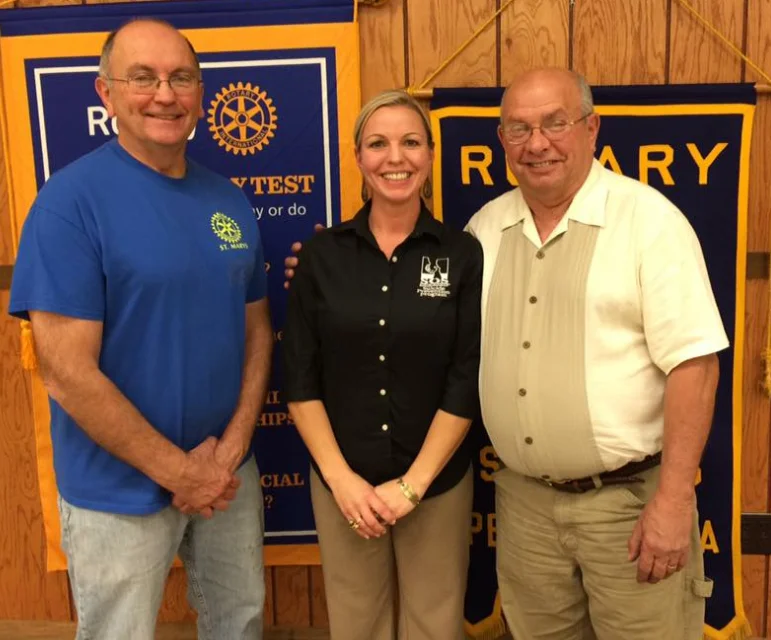 Photo of Tana Funair and St. Marys Rotary members